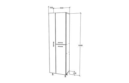 Dulap Baie Dax, 3 Usi, Alb, 50 x 32 x 180 cm