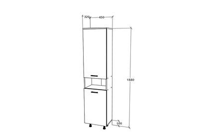 Dulap Baie Dax, cos rufe, Alb, 45 x 32 x 188 cm