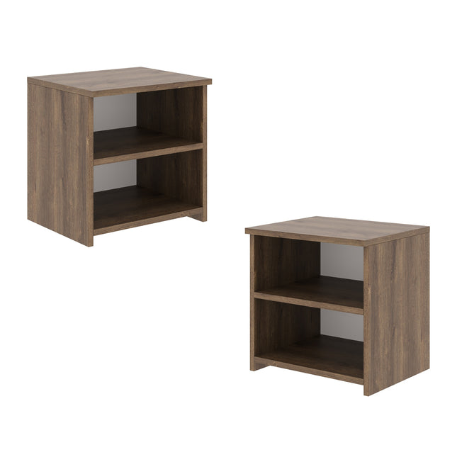 Set 2 Noptiere Alma, O Polita, Stejar Bronz, 40 x 33 x 40 cm