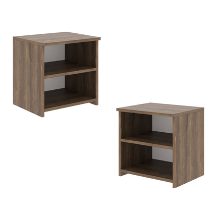 Set 2 Noptiere Alma, O Polita, Stejar Bronz, 40 x 33 x 40 cm