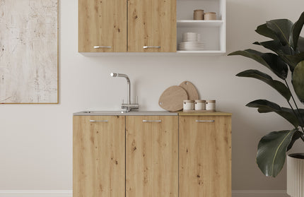 Set Bucatarie Ara, Stejar Artisan/Alb, L 120 cm