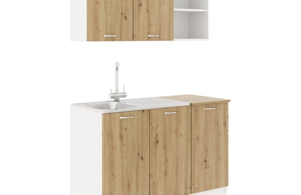 Set Bucatarie Ara, Stejar Artisan/Alb, L 120 cm