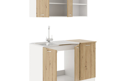 Set Bucatarie Ara, Stejar Artisan/Alb, L 120 cm