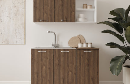 Set Bucatarie Ara, Stejar Bronz/Alb, L 120 cm