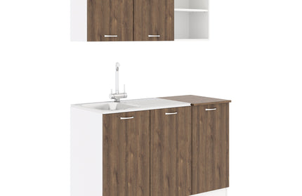 Set Bucatarie Ara, Stejar Bronz/Alb, L 120 cm