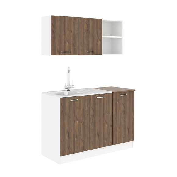 Set Bucatarie Ara, Stejar Bronz/Alb, L 120 cm