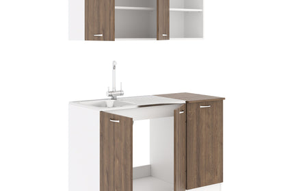 Set Bucatarie Ara, Stejar Bronz/Alb, L 120 cm