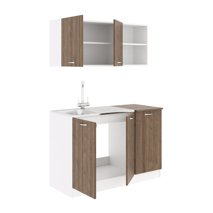 Set Bucatarie Ara, Stejar Bronz/Alb, L 120 cm