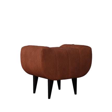 Taburet Tapitat Atlas, Caramel, Stofa, 60 x 40 x 47 cm