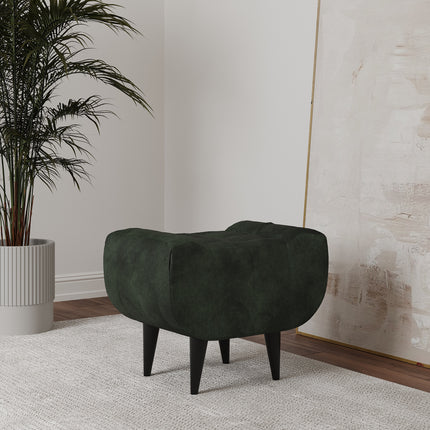 Taburet Tapitat Atlas, Verde Inchis, 60 x 40 x 47 cm