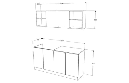 Set Bucatarie Sena, Stejar Sonoma/Alb, L 160 cm