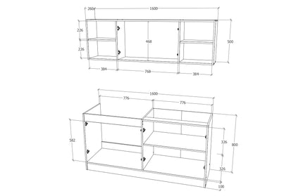 Set Bucatarie Sena, Stejar Sonoma/Alb, L 160 cm