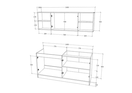 Set Bucatarie Sena, Stejar Sonoma/Alb, L 160 cm