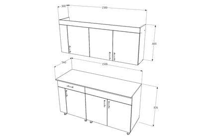 Set Bucatarie Reno, Stejar Sonoma/Verde, L 150 cm