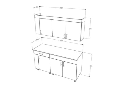 Set Bucatarie Reno, Stejar Sonoma/Verde, L 150 cm