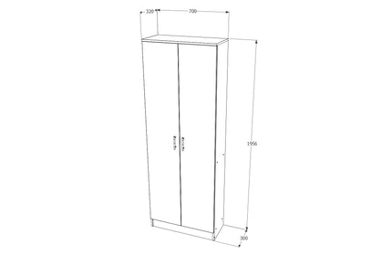 Biblioteca Flint, 2 Usi, Stejar Bronz, 70 x 32 x 196 cm