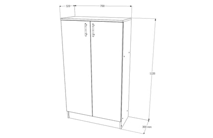 Biblioteca Flint, 2 Usi, Wenge, 70 x 32 x 122 cm