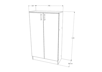 Biblioteca Flint, 2 Usi, Alba, 70 x 32 x 122 cm