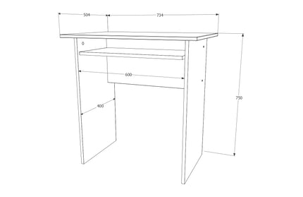 Birou Kinder, Wenge, 73 x 50 x 75 cm