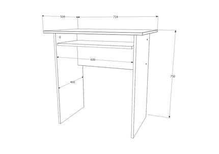 Birou Kinder, Wenge, 73 x 50 x 75 cm