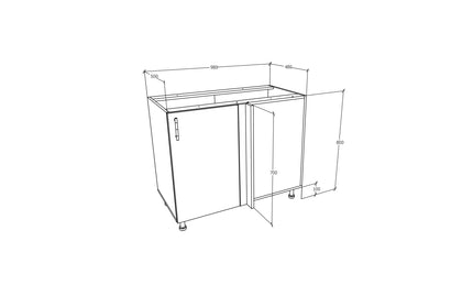 Corp Baza Colt Karo, Antracit/Alb, 98 x 50 x 80 cm