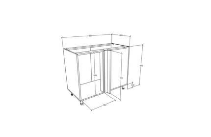 Corp Baza Colt Karo, Antracit/Alb, 98 x 50 x 80 cm