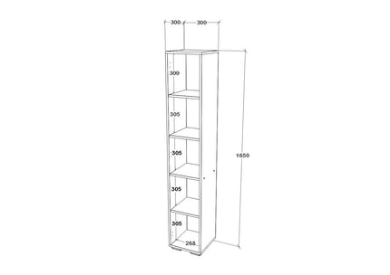 Dulap Baie Cork, 1 Usa, Alb, 30 x 30 x 165 cm