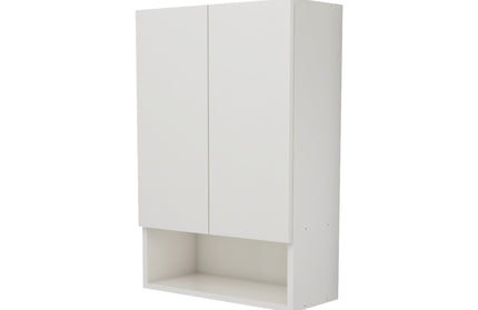 Corp Baie Zed, Suspendat, 2 Usi, Alb lucios/Alb, MDF, L 48 x l 22 x H 72 cm