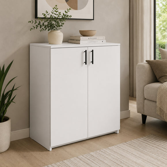 Comoda Creta, 2 Usi, Alb, 80 x 42 x 90 cm