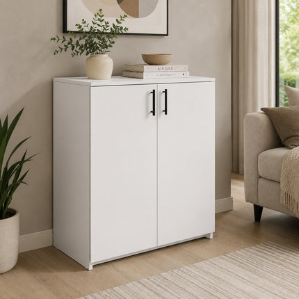 Comoda Creta, 2 Usi, Alb, 80 x 42 x 90 cm