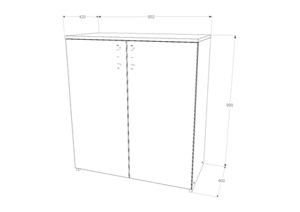 Comoda Creta, 2 Usi, Alb, 80 x 42 x 90 cm