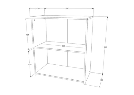 Comoda Creta, 2 Usi, Alb, 80 x 42 x 90 cm