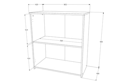 Comoda Creta, 2 Usi, Stejar Sonoma, 80 x 42 x 90 cm