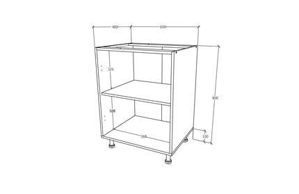 Corp Baza Karo, 2 Usi, Lemn Natural/Alb, 60 x 50 x 80 cm