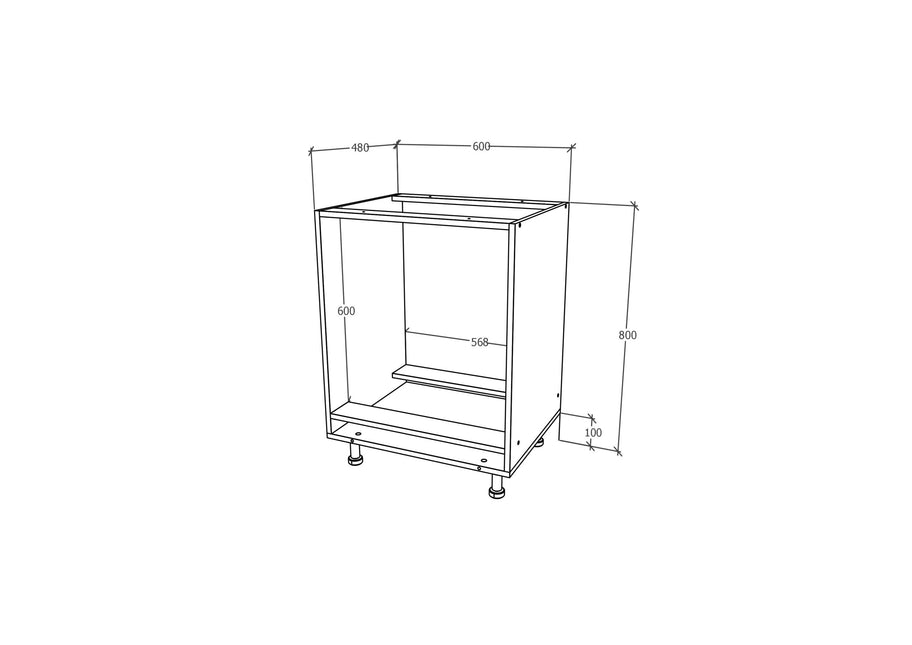 Corp Cuptor Karo, Lemn Natural/Alb, 60 x 50 x 80 cm