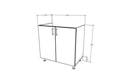 Set Masca Chiuveta Karo, Alb, 80 x 50 x 80 cm, Chiuveta Inox, Cuva dreapta