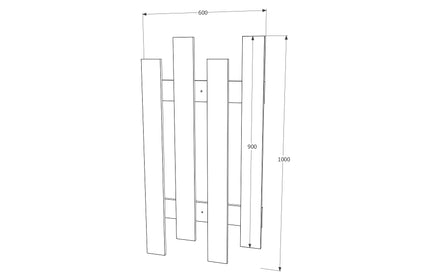 Cuier Lamelar Stick, Alb, 100 x 60 cm