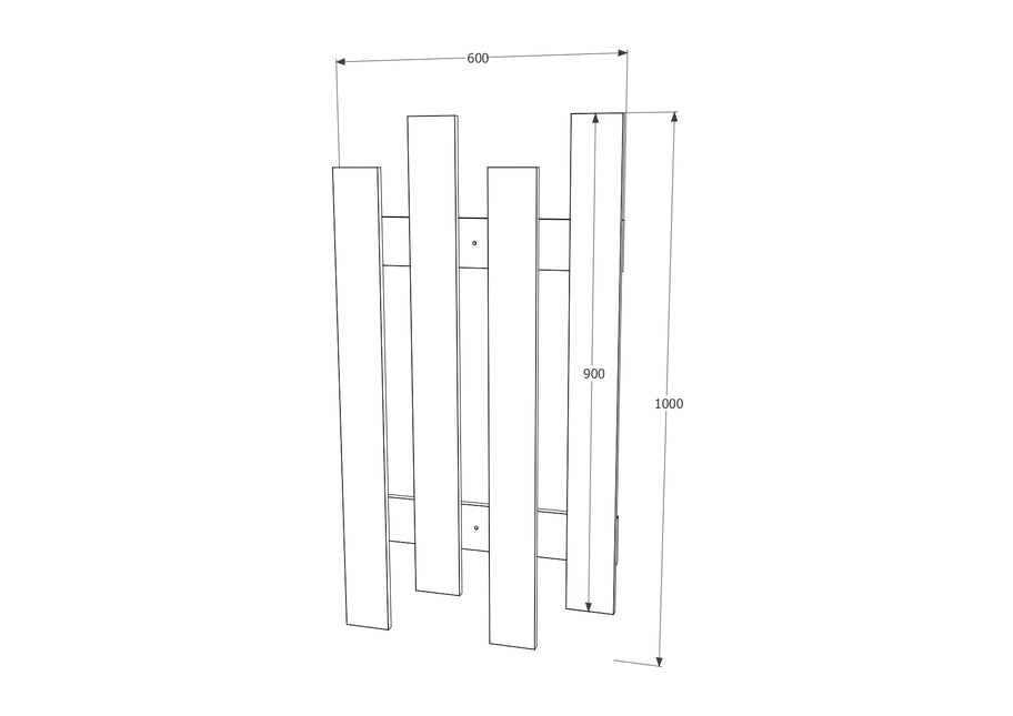 Cuier Lamelar Stick, Stejar Ferrara, 100 x 60 cm