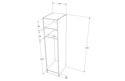 Dulap Remi, O Usa, Ulm Deschis, 40 x 51 x 170 cm