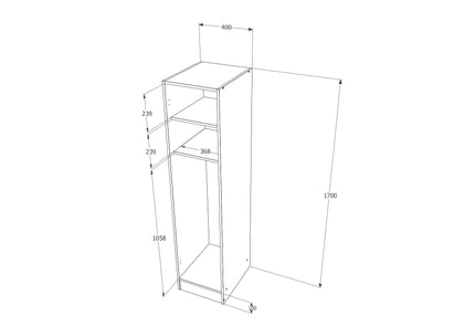 Dulap Remi, O Usa, Stejar Bronz, 40 x 51 x 170 cm