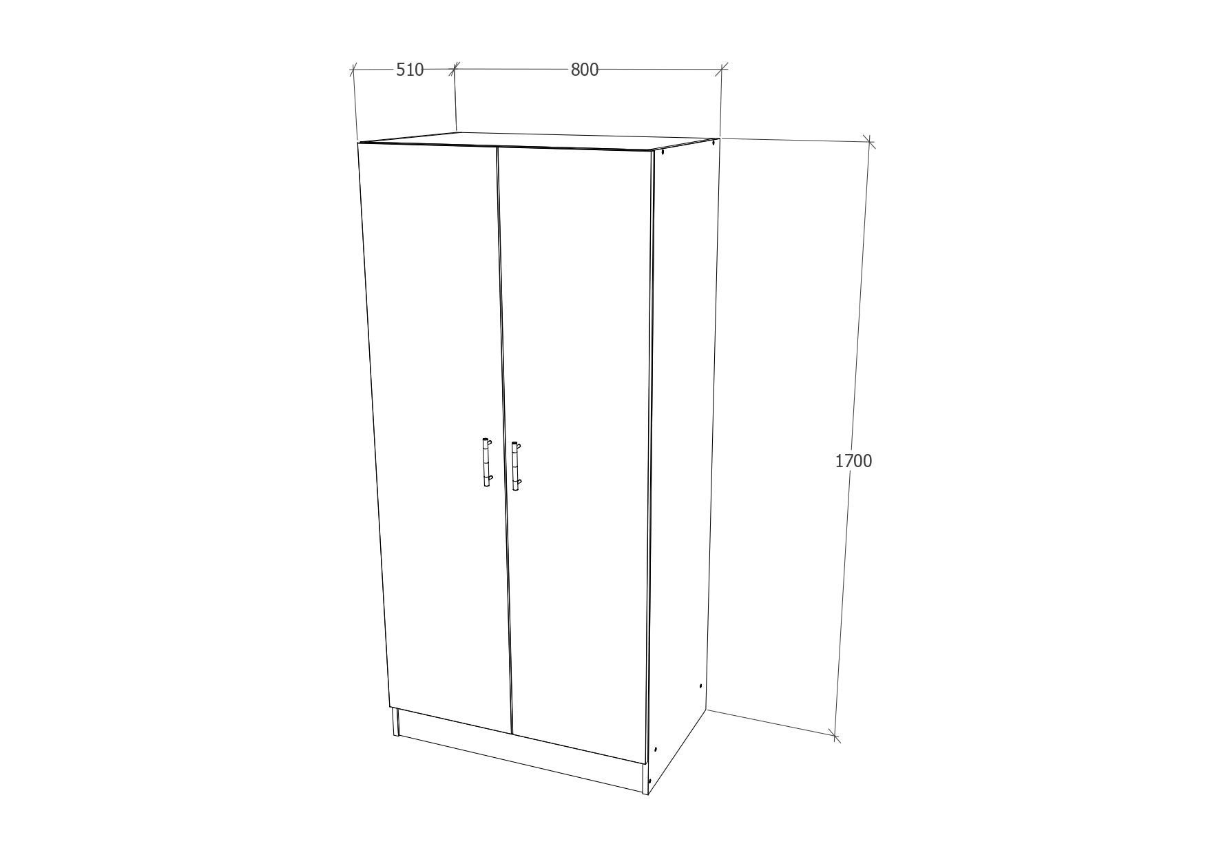 Dulap Remi, 2 Usi, Stejar Bronz, 80 x 51 x 170 cm