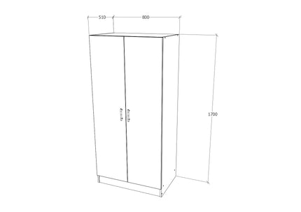 Dulap Remi, 2 Usi, Stejar Sonoma, 80 x 51 x 170 cm