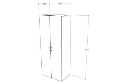 Dulap Nero, 2 Usi, Stejar Bronz, 80 x 52 x 200 cm