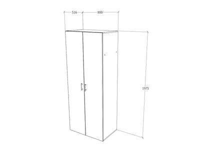 Dulap Nero, 2 Usi, Alb, 80 x 52 x 200 cm