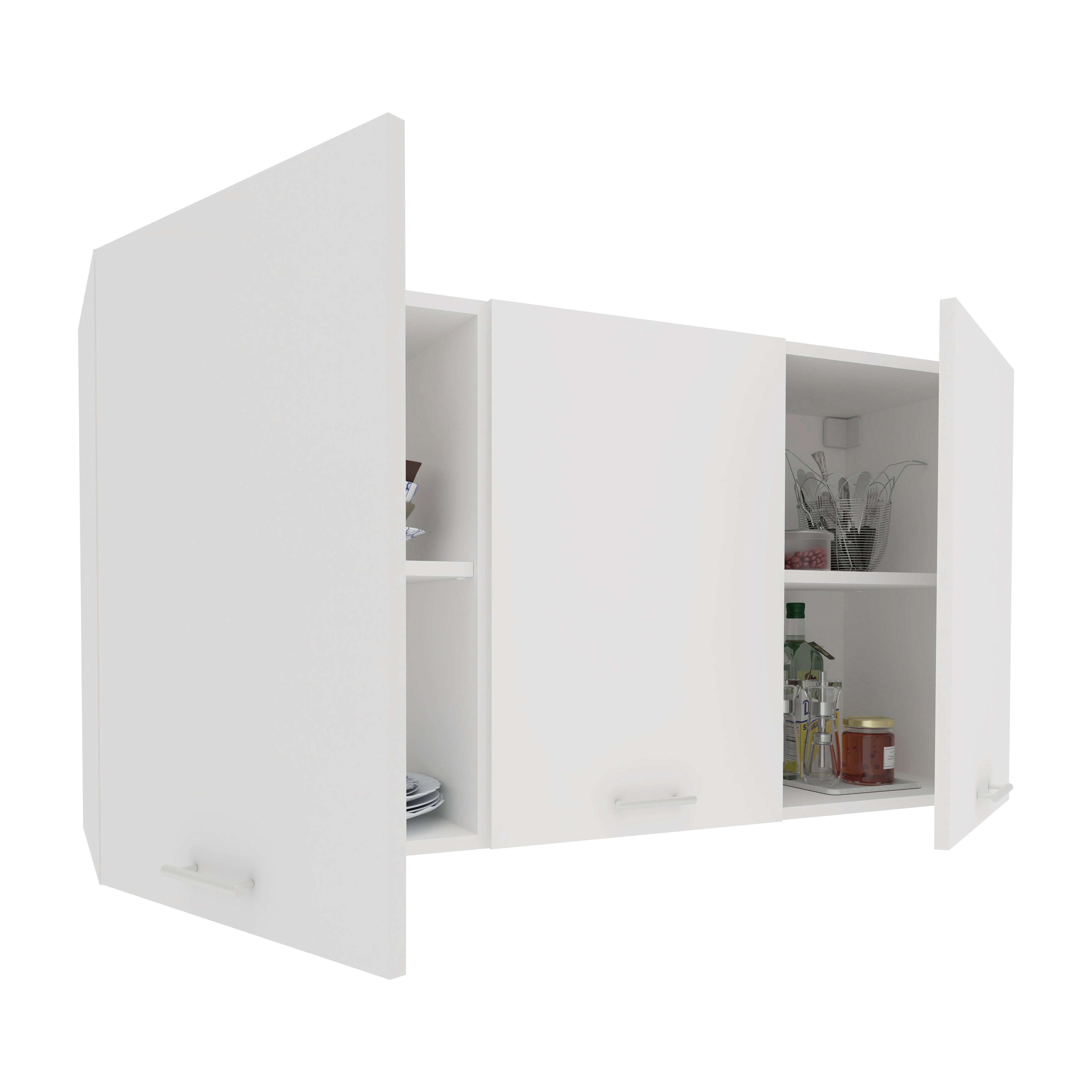 Corp superior bucatarie Ebru, 3 usi, Alb, 120 x 30 x 60 cm