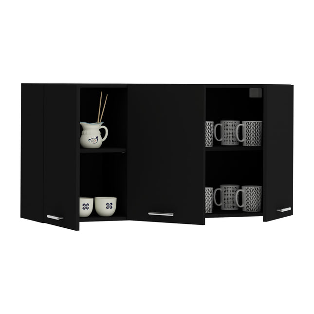 Corp Superior Ebru, 3 Usi, Negru, 120 x 30 x 60 cm