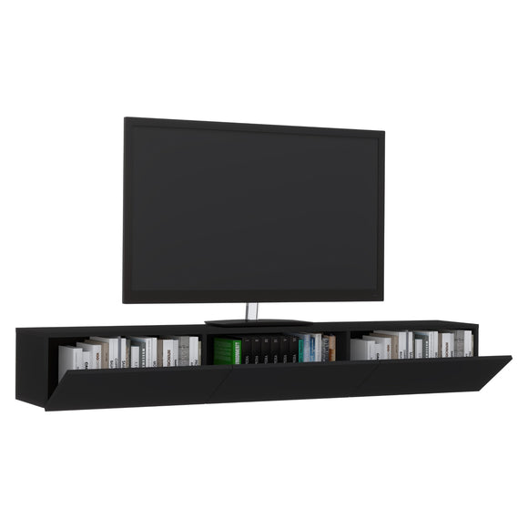 Comoda TV Elba, Negru, 180 x 30 x 25 cm