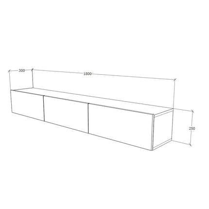 Comoda TV Elba, Stejar Artisan, 180 x 30 x 25 cm