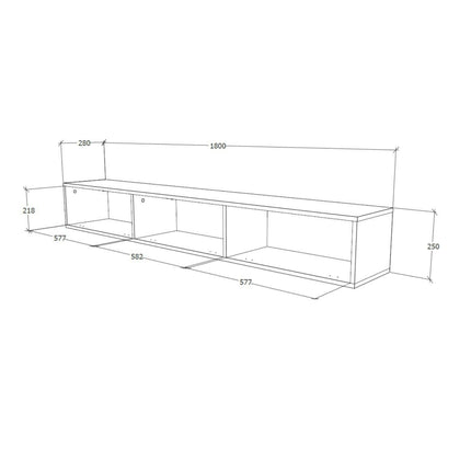 Comoda TV Elba, Stejar Artisan, 180 x 30 x 25 cm