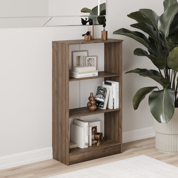 Biblioteca Flint, 2 Polite, Stejar Bronz, 70 x 32 x 122 cm